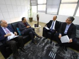 O presidente-executivo da Abiquim, Fernando Figueiredo; o prefeito de Mauá, Atila Jacomussi (PSB/SP); o presidente da FPQuímica e deputado federal, João Paulo Papa (PSDB/SP); e o presidente do Cofip ABC, Claudemir Peres