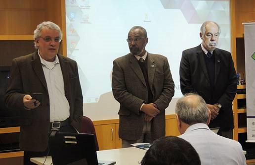 O vice-presidente da ABC, João Fernando Gomes de Oliveira; o vice-presidente da Regional São Paulo da ABC, Oswaldo Luis Alves; e o diretor-presidente da Embrapii, Jorge Guimarães